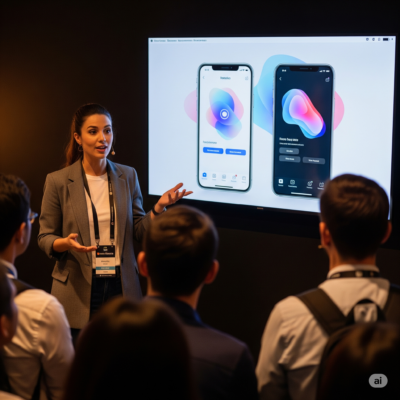 une développeuse iOS en réunion